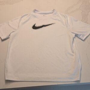 Nike White Short Sleeve Tee with Black Swoosh